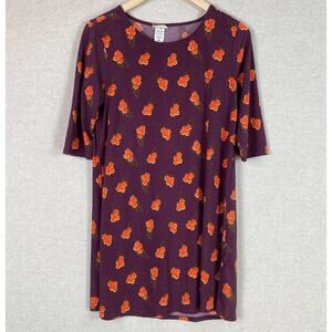 Natural Life Womens Boho Floral Mini T Shirt Dress Size M Tunic Top Short Sleeve